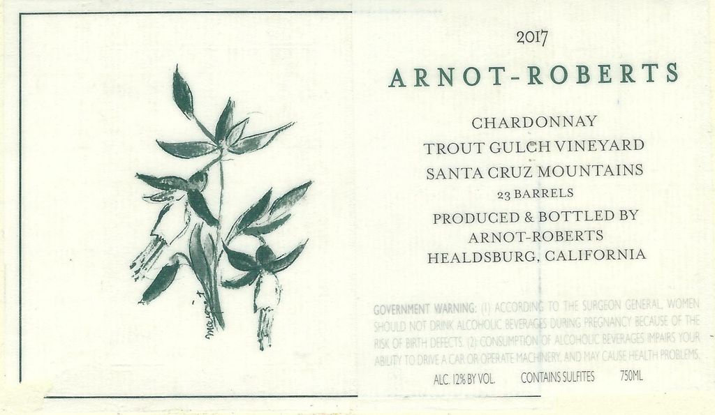 Arnot-Roberts 2017 Chardonnay Trout Gulch Vineyard