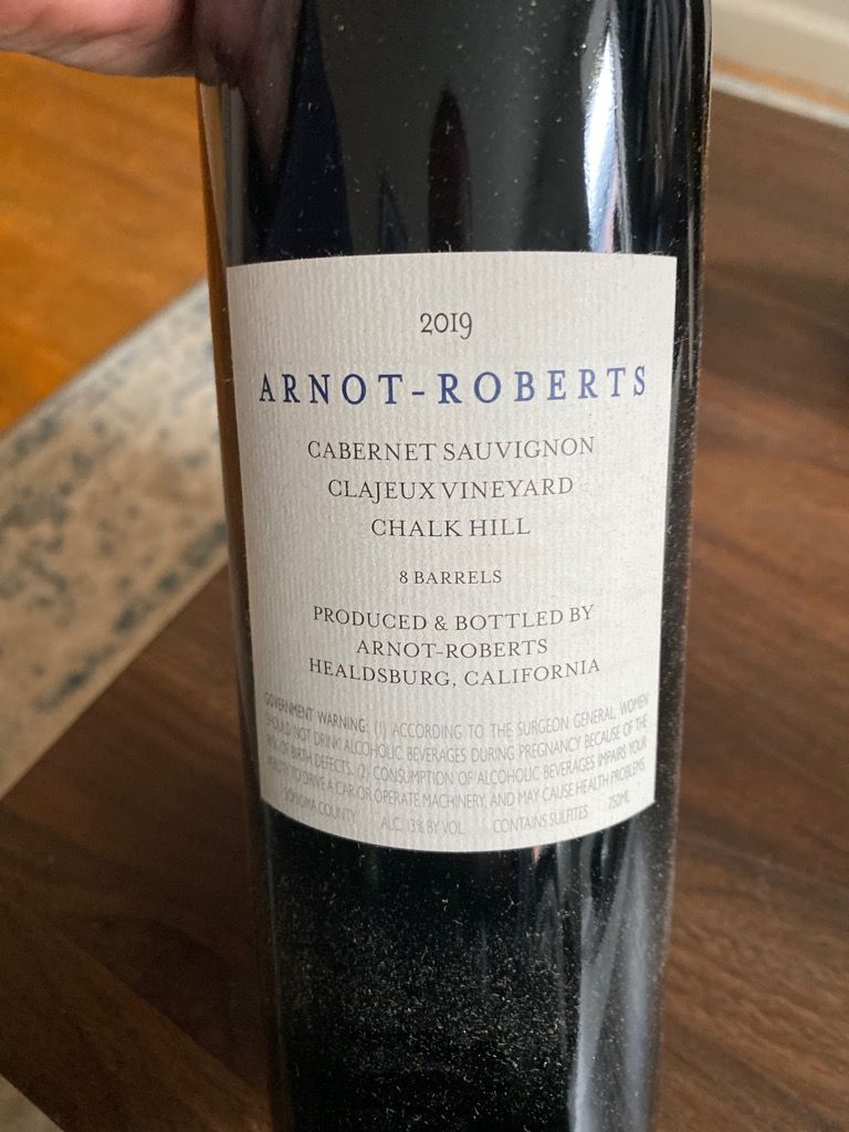 Arnot-Roberts 2019 Cabernet Sauvignon Clajeux Vineyard