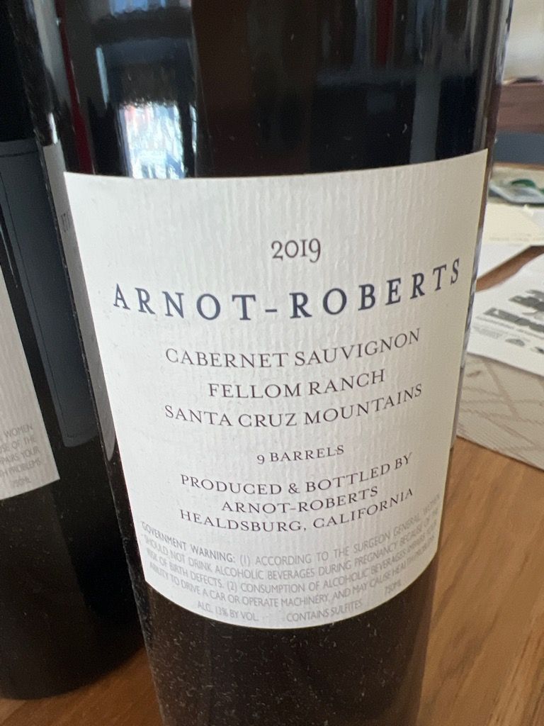 Arnot-Roberts 2019 Cabernet Sauvignon Fellom Ranch