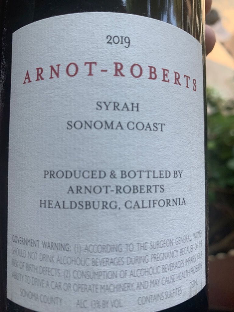 Arnot-Roberts 2019 Syrah