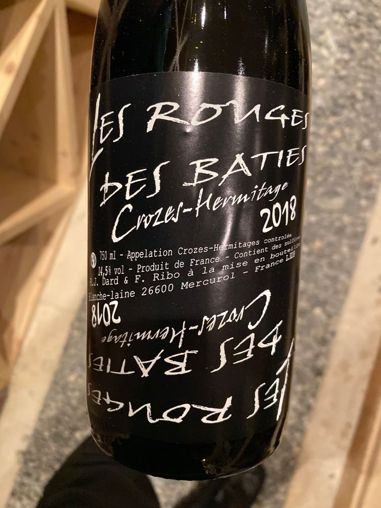 Dard et Ribo 2018 Crozes-Hermitage Les Rouges des Baties