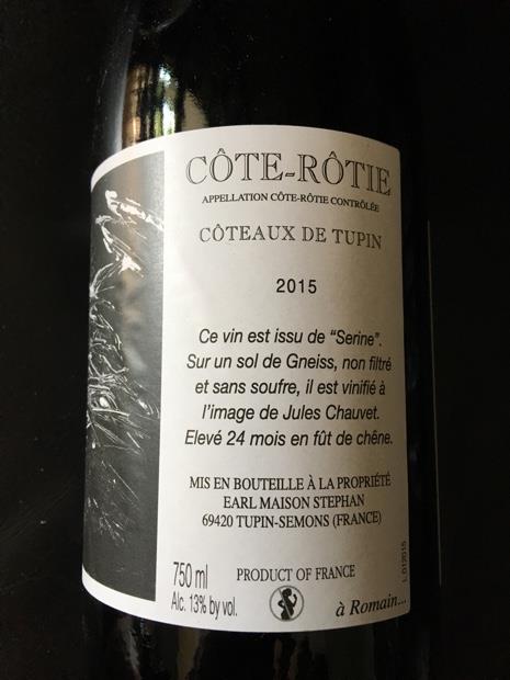 Jean-Michel Stephan 2015 Côte-Rôtie Côteaux de Tupin