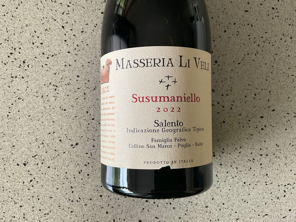 Masseria Li Veli 2022 Susumaniello Salento IGT