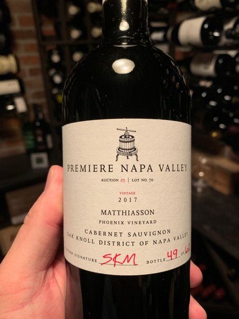 Matthiasson 2017 Cabernet Sauvignon Premiere Napa Valley Phoenix Vineyard Oak Knoll District
