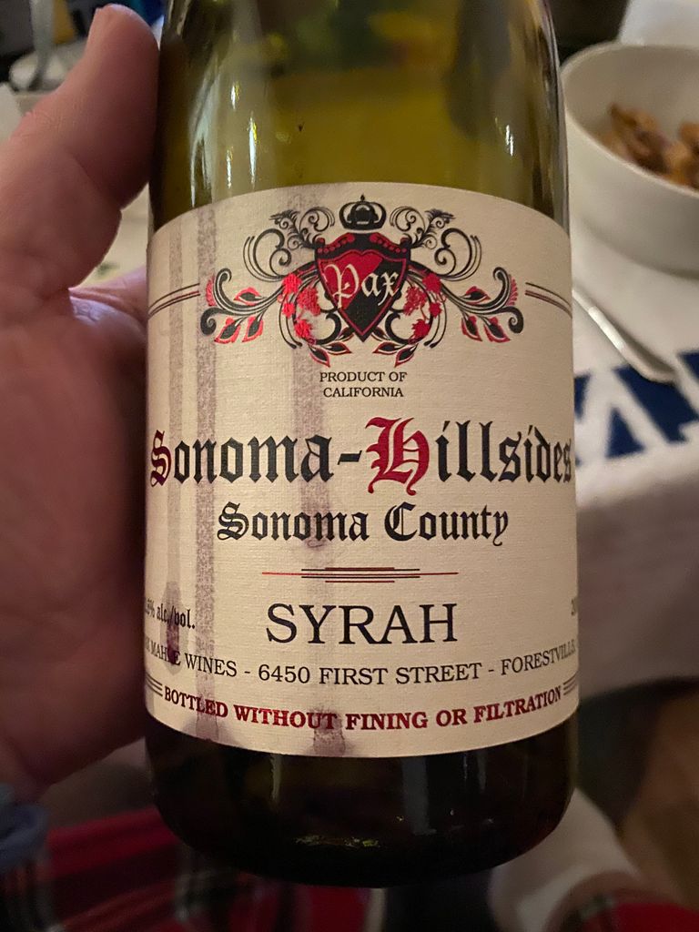 Pax 2016 Syrah Sonoma-Hillsides