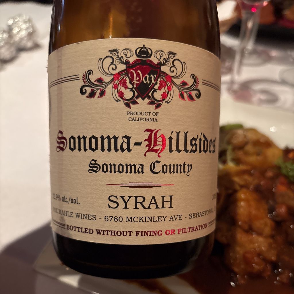 Pax 2018 Syrah Sonoma-Hillsides