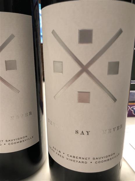 Rajat Parr Wine Club 2016 Cabernet Sauvignon Never Say Never Dead Fred Vineyard
