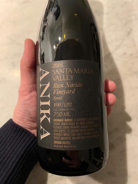 Rajat Parr Wine Club 2016 Syrah Anika Bien Nacido Vineyard