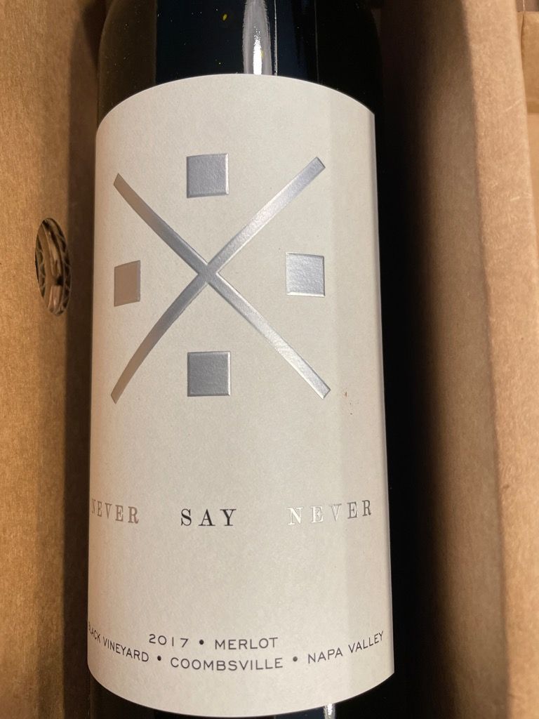 Rajat Parr Wine Club 2017 Merlot Never Say Never Black Vineyard