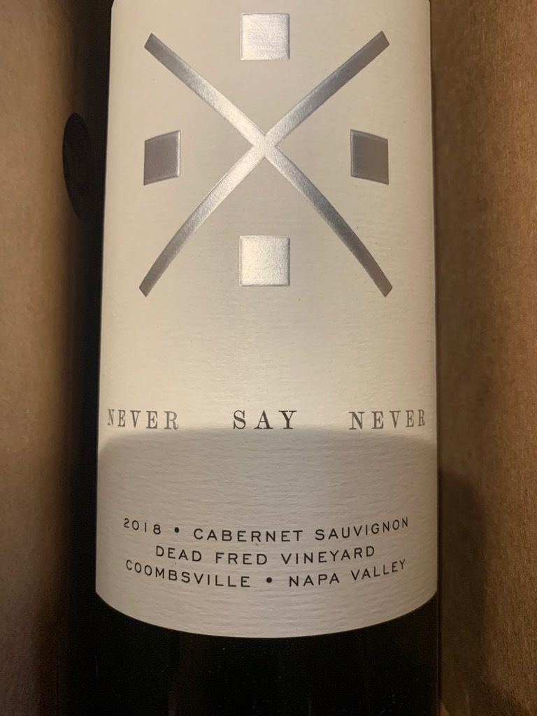 Rajat Parr Wine Club 2018 Cabernet Sauvignon Never Say Never Dead Fred Vineyard