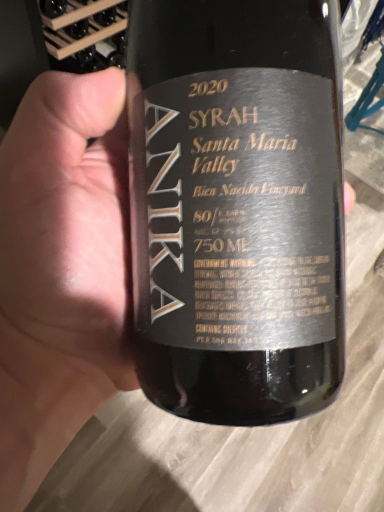 Rajat Parr Wine Club 2020 Syrah Anika Bien Nacido Vineyard