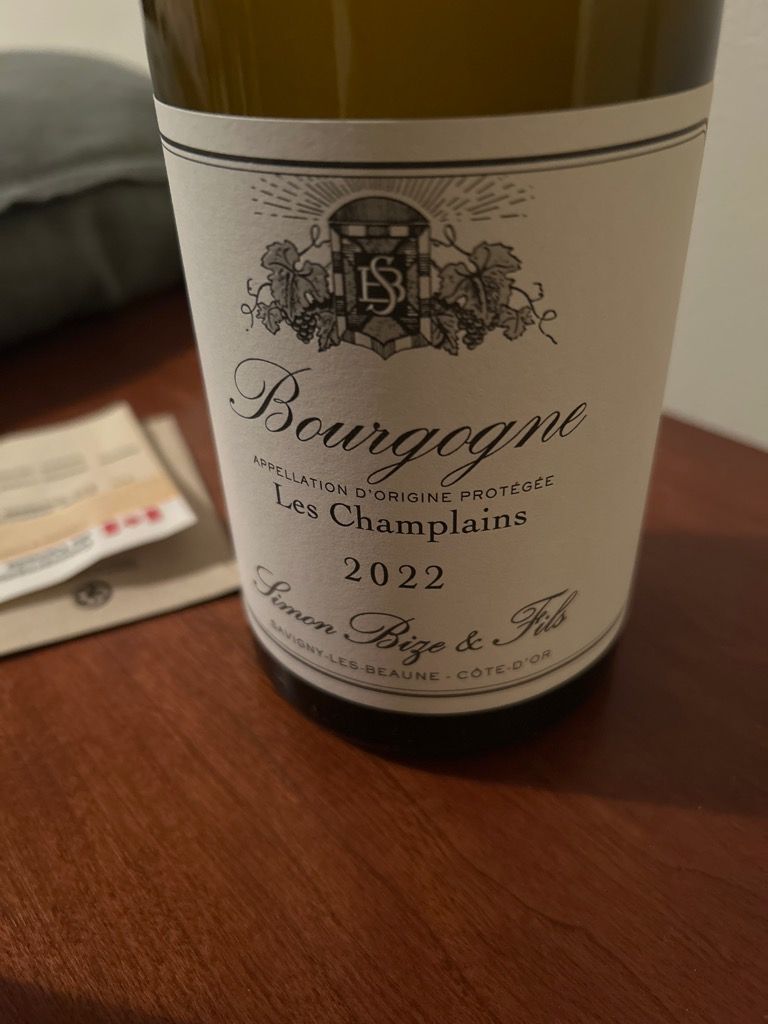 Simon Bize 2022 Bourgogne Blanc Les Champlains